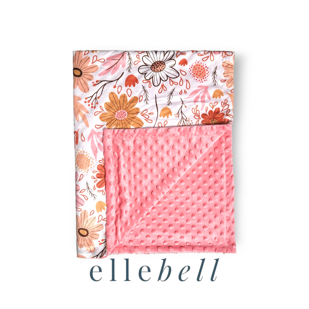 Minky Baby Blanket - Pink Floral