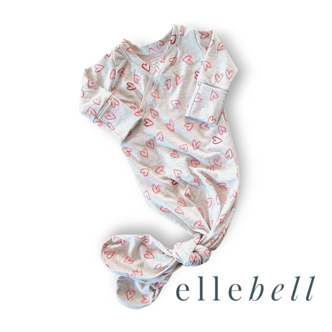 Infant Knotted Gown - Sweet Hearts