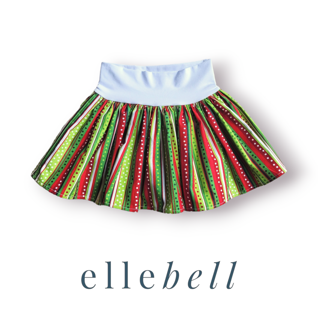 Clover Skirt - Holiday Stripes