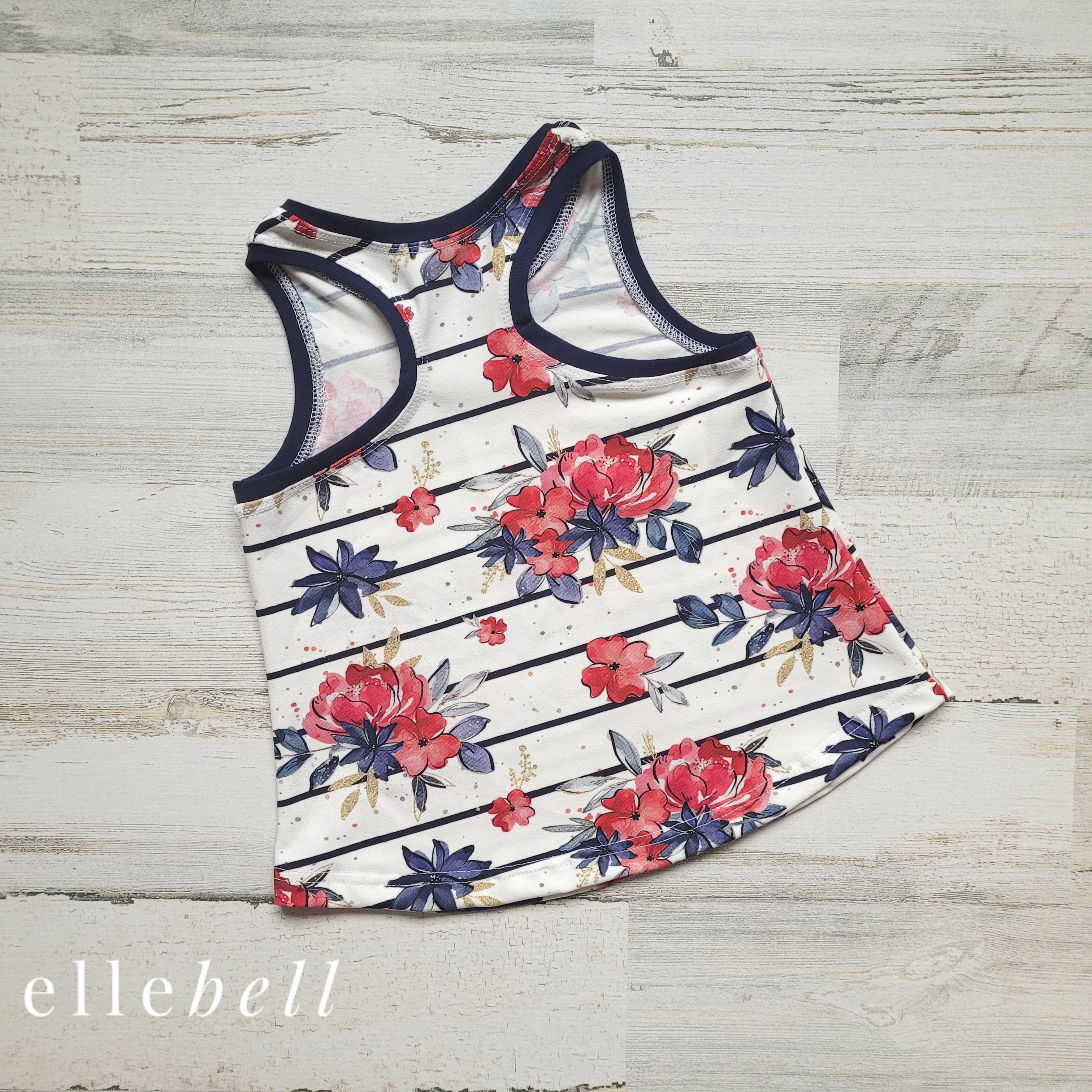 Patriotic Floral Racerback Tank