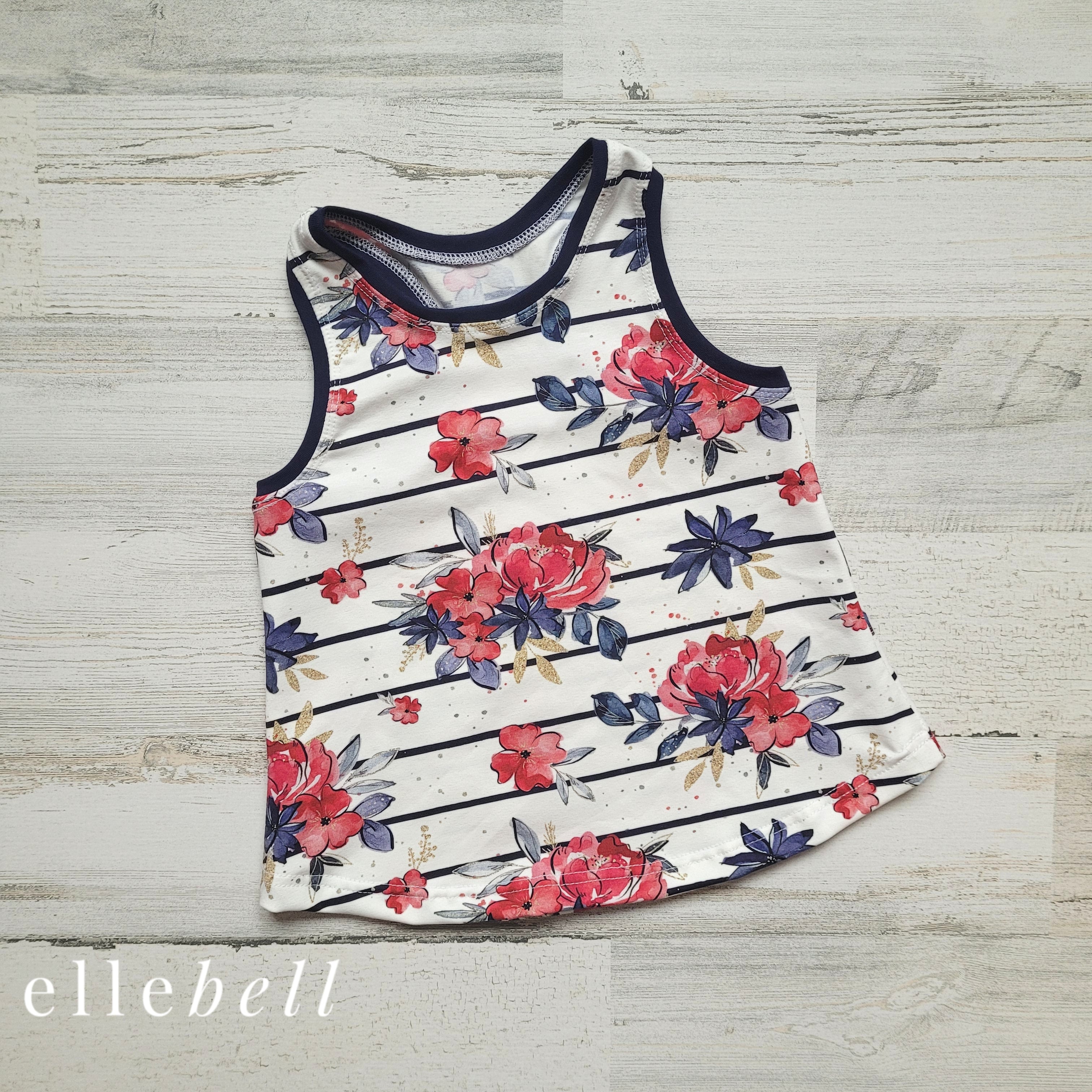 Patriotic Floral Racerback Tank