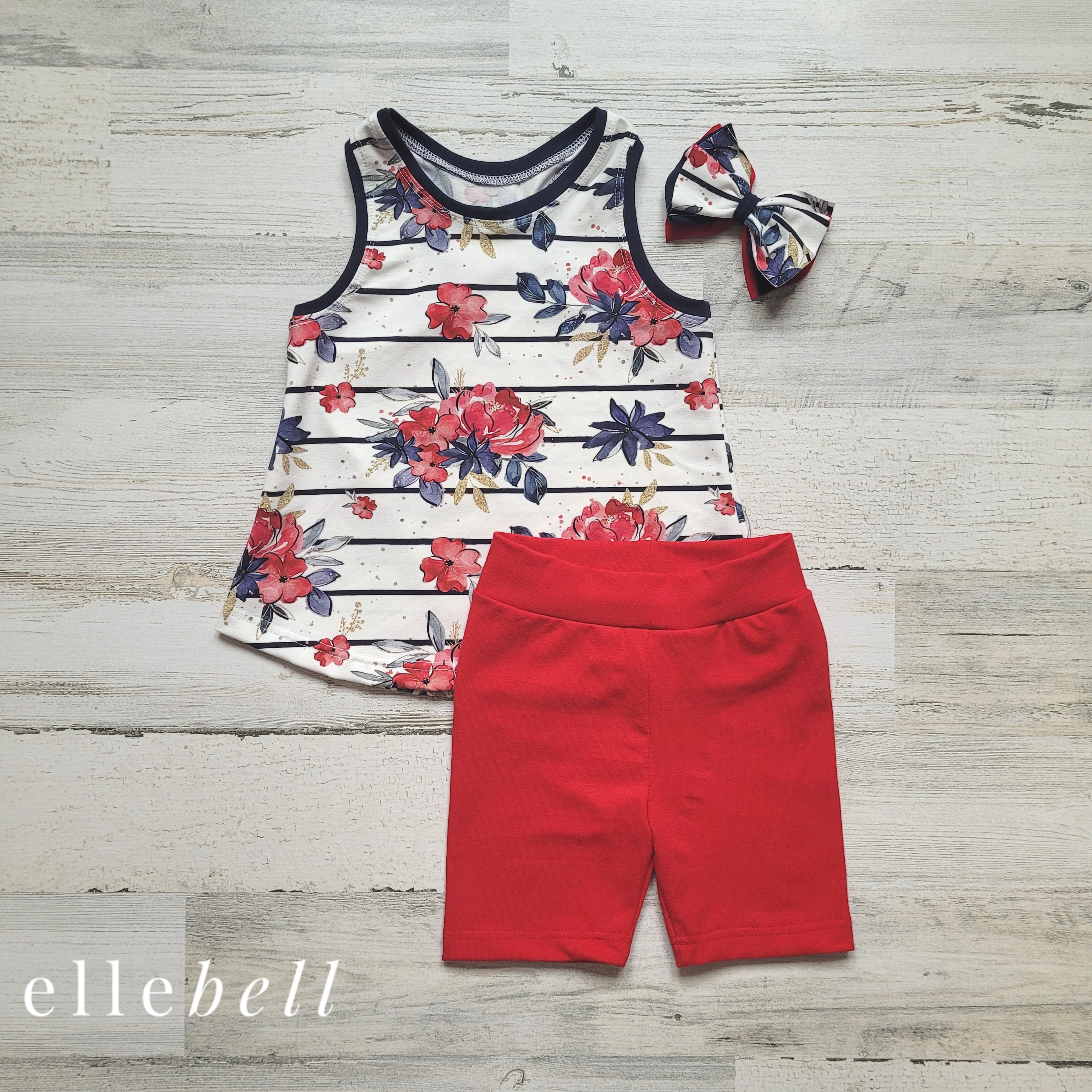 Patriotic Floral Racerback Tank