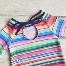 Load image into Gallery viewer, Seaside Keyhole Rashguard Set - Serape Stripe
