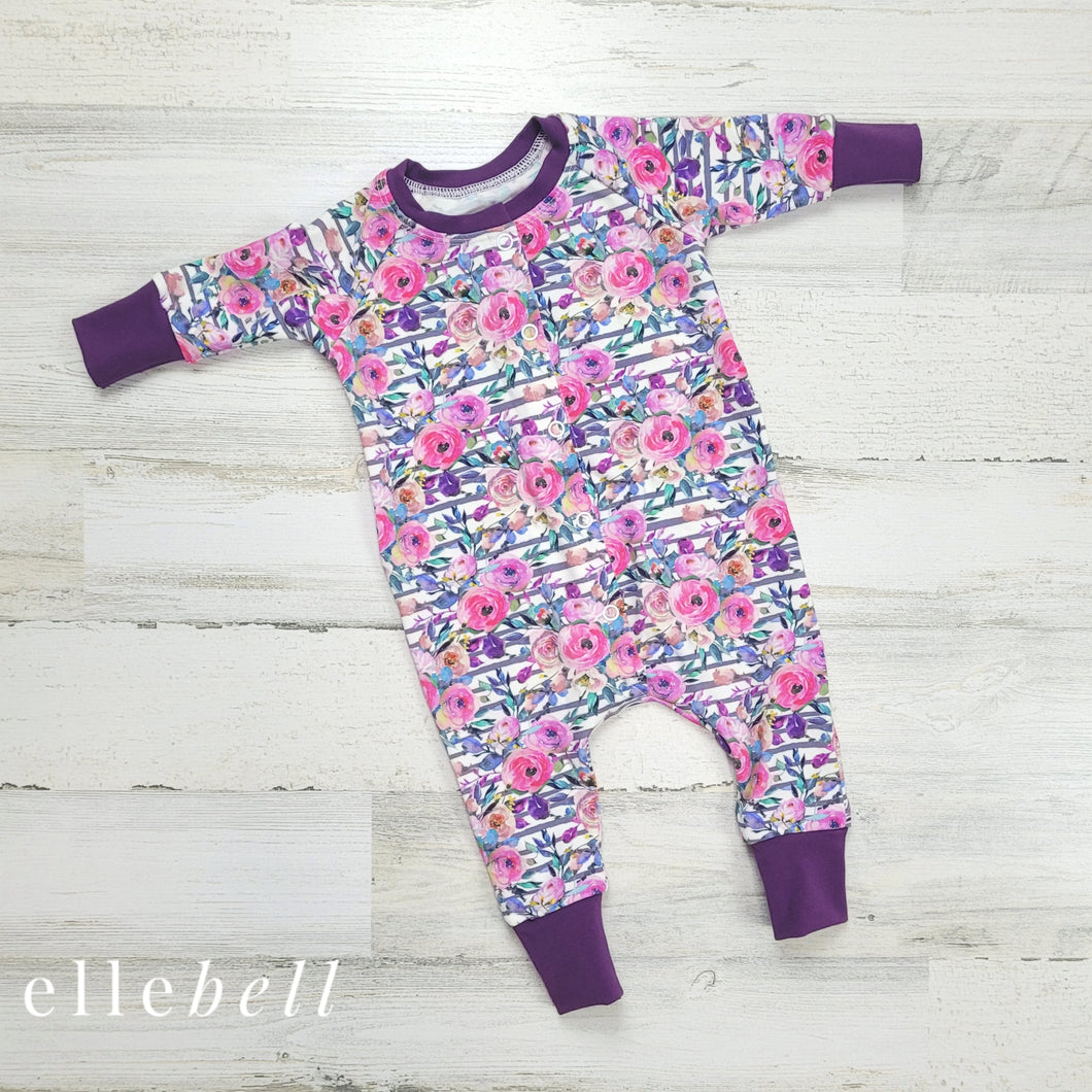 Sprout Snap Romper - Purple Peony