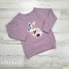 Load image into Gallery viewer, Floral Bunny Sweater - Dusty Lilac
