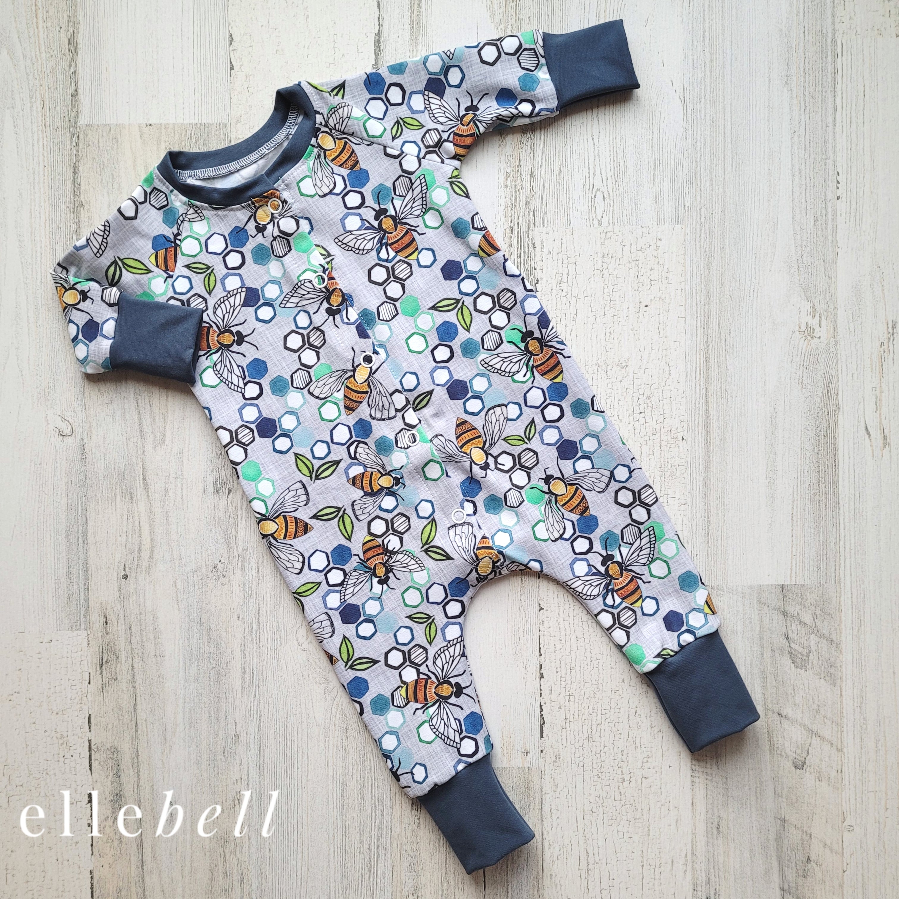 Sprout Snap Romper - Busy Bees